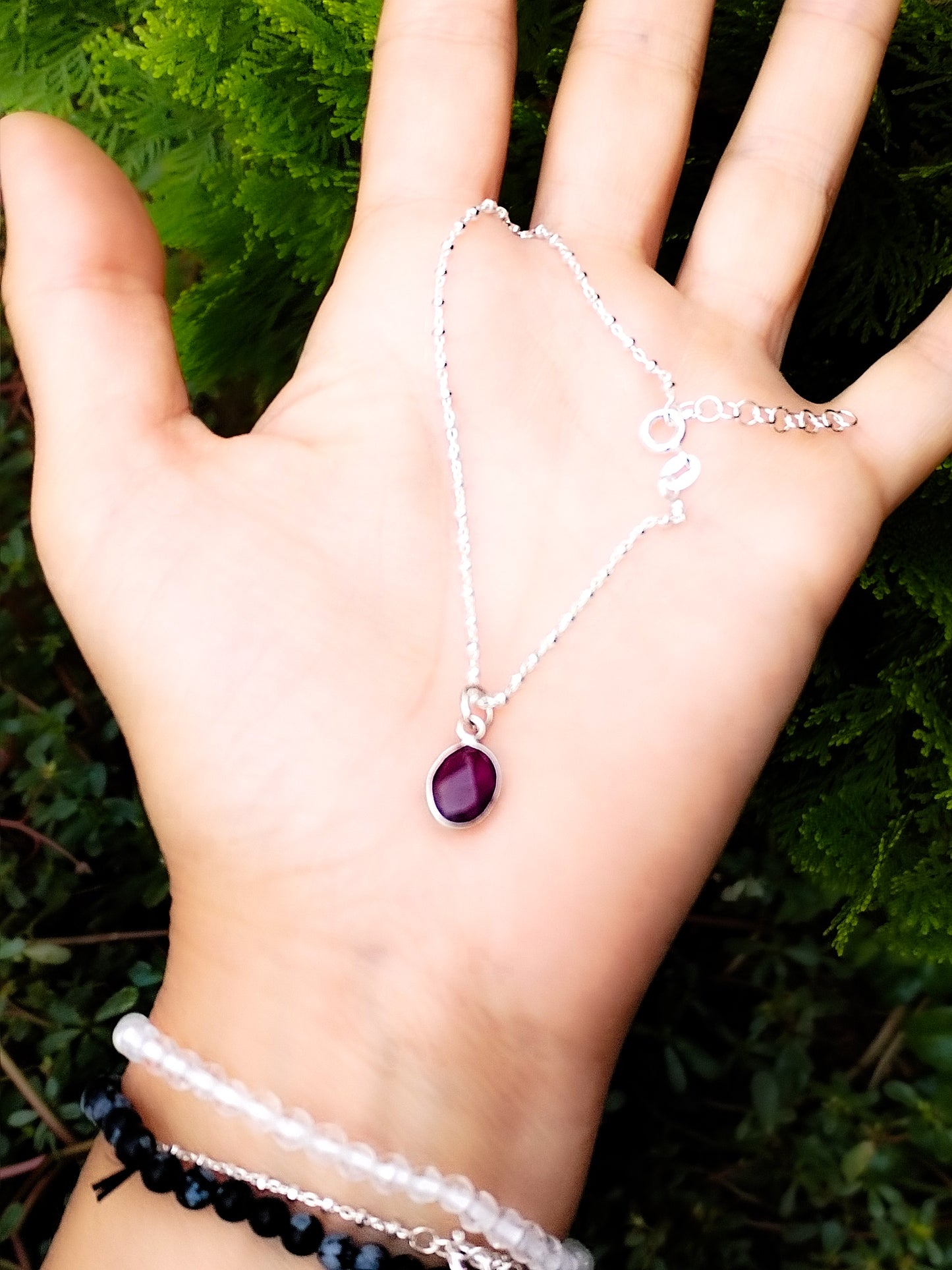 Pulsera de Minerales y plata de ley