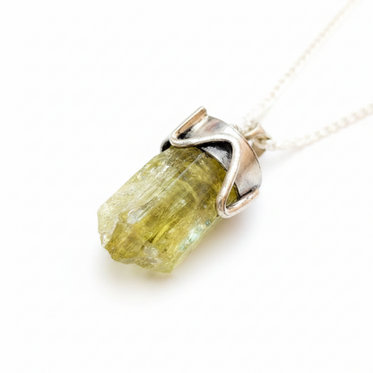 Colgante de Olivino amarillo y plata de ley