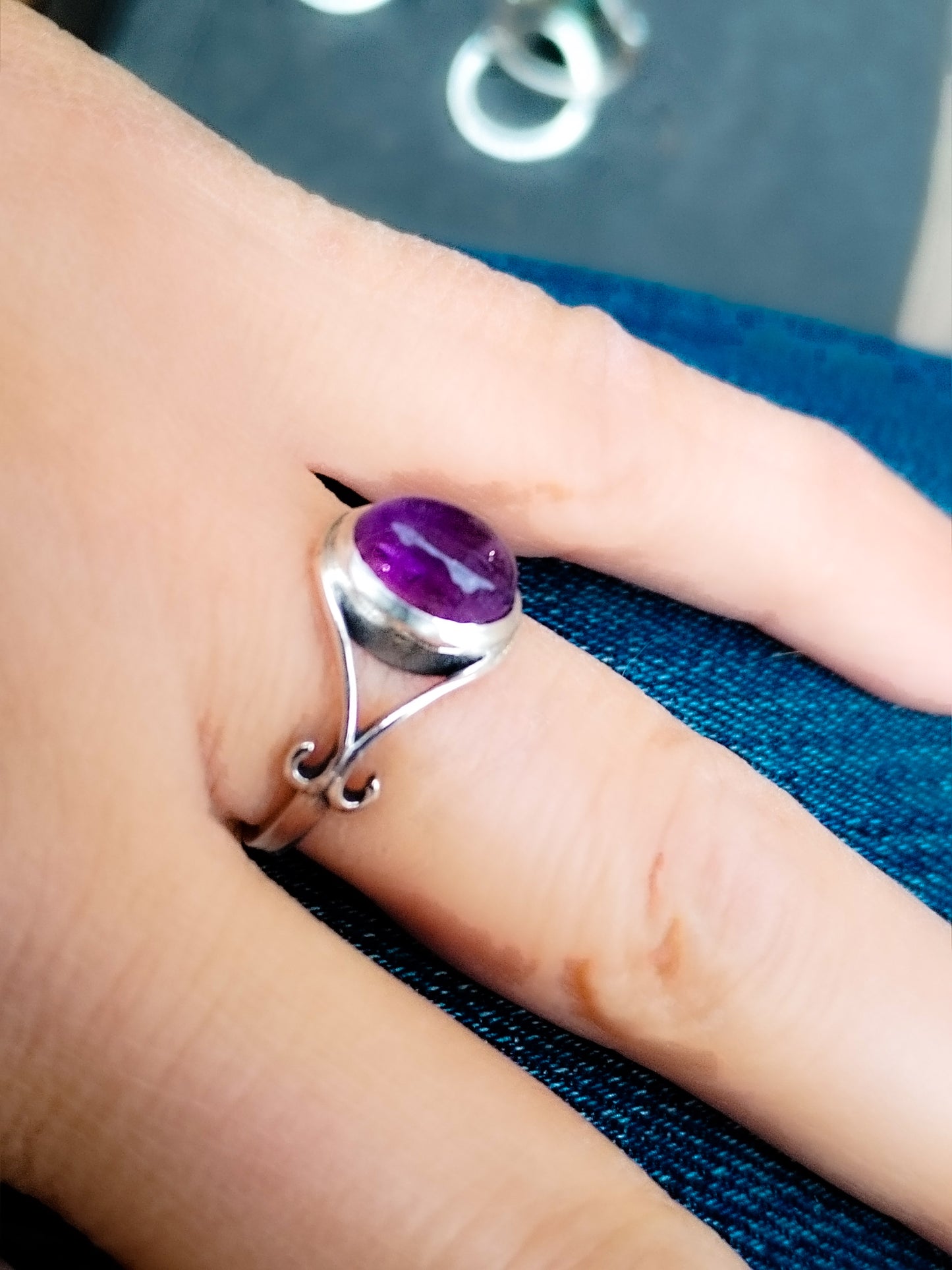 Anillos de plata de ley y minerales. Modelo 0740