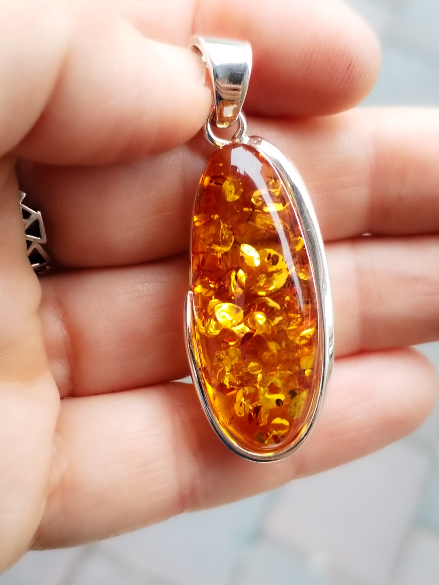 Colgante de Ámbar y Plata de ley