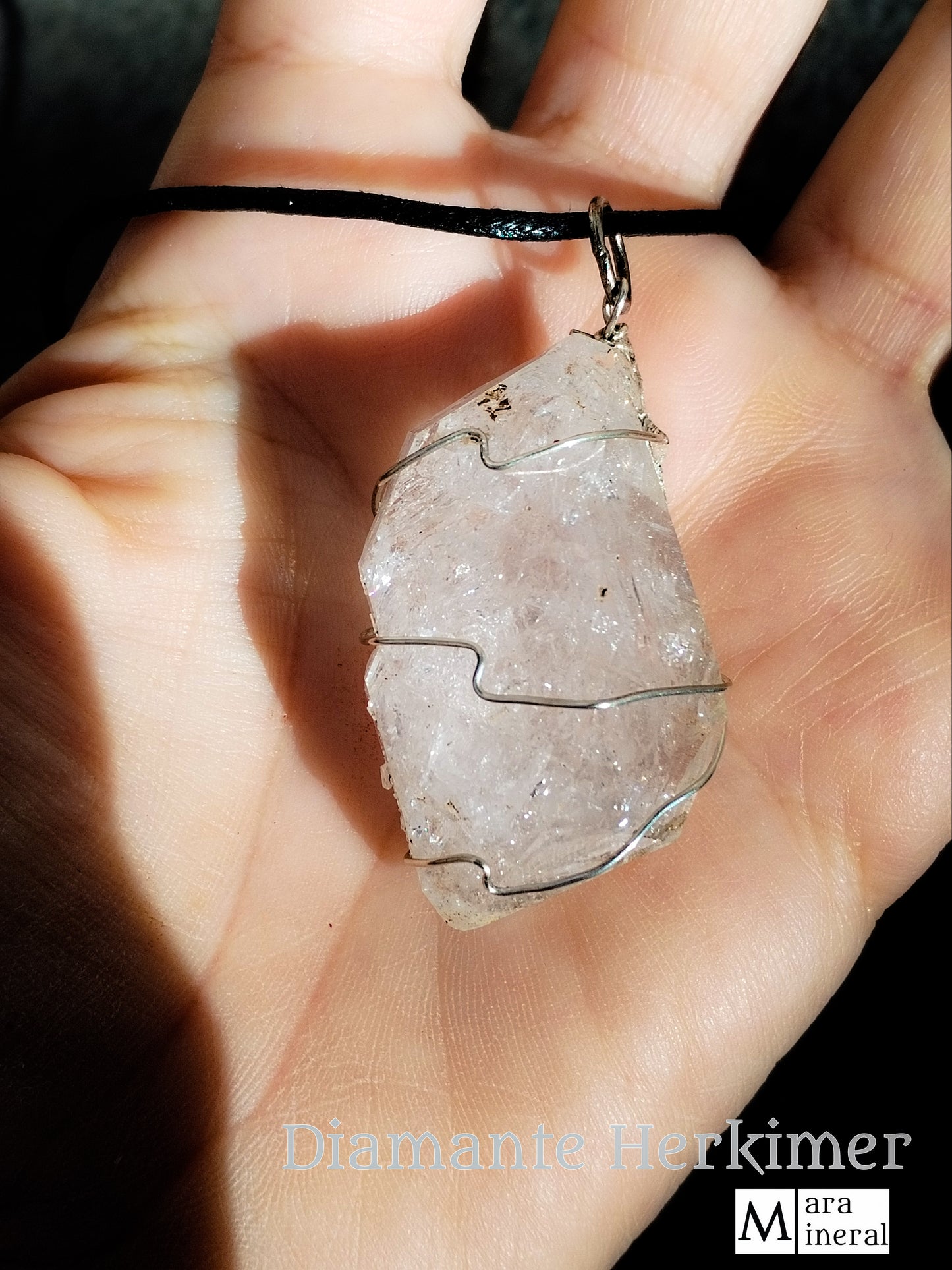 Colgante grande de Cuarzo Herkimer