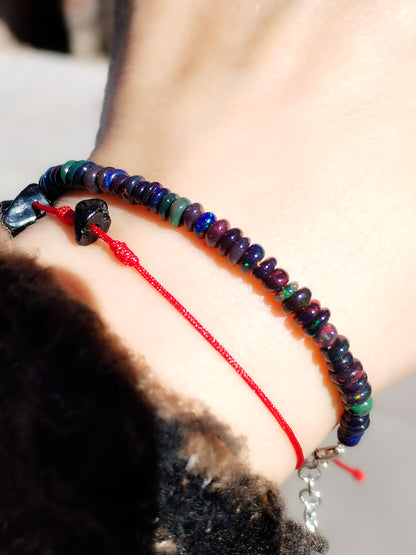 Pulsera de ópalo negro auténtico