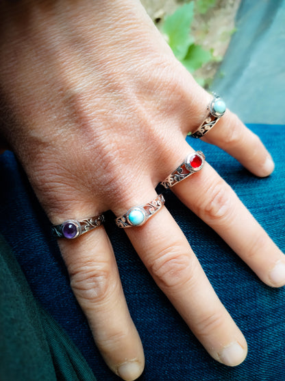 Anillos de Minerales y plata de ley modelo 82365