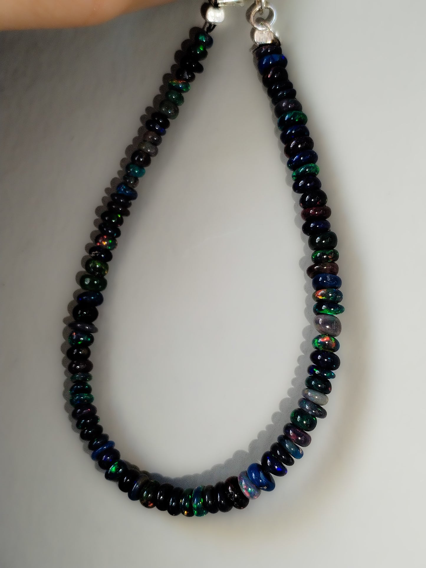 Pulsera de ópalo negro auténtico certificado