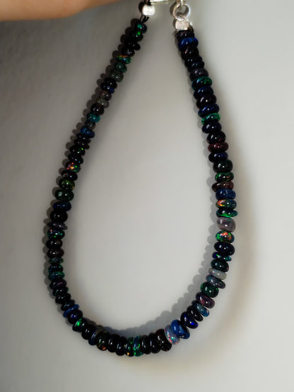 Pulsera de ópalo negro auténtico certificado