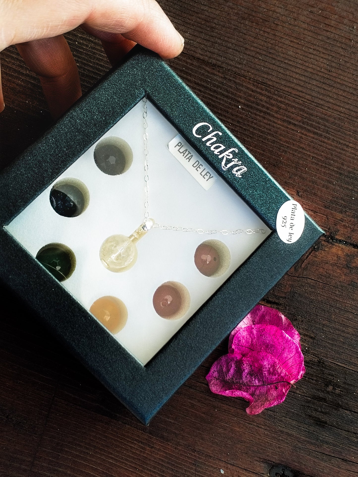 Colgante con cadena plata de ley Chakras