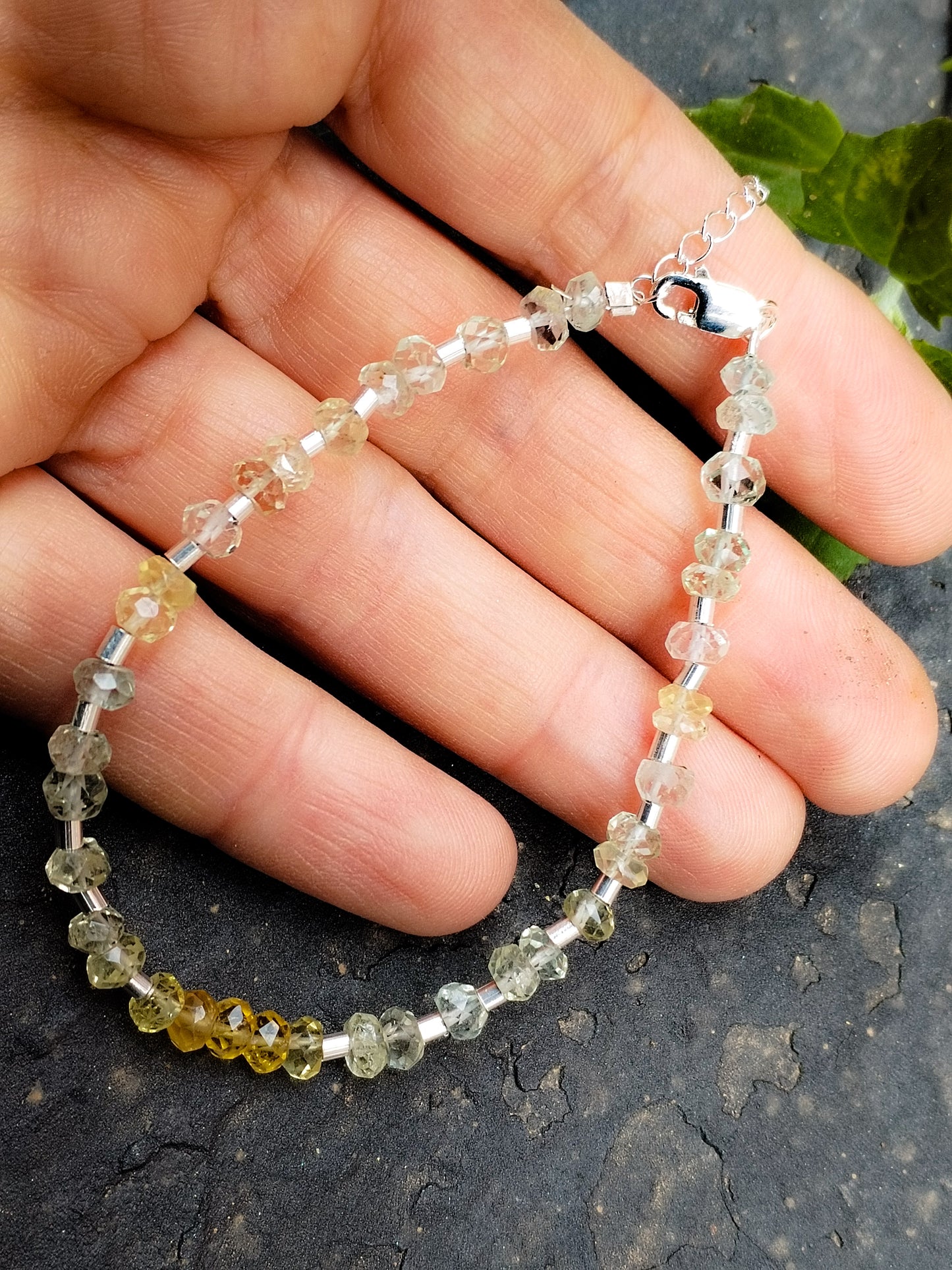 Pulsera de Heliodoro y Plata de Ley