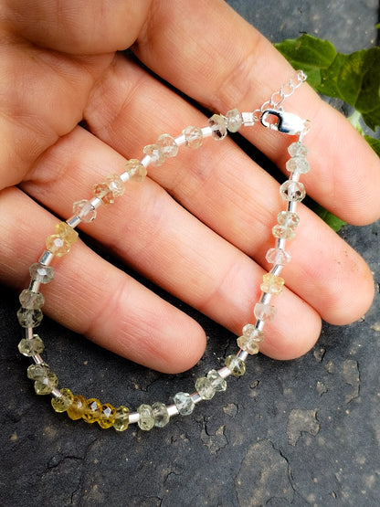 Pulsera de Heliodoro y Plata de Ley
