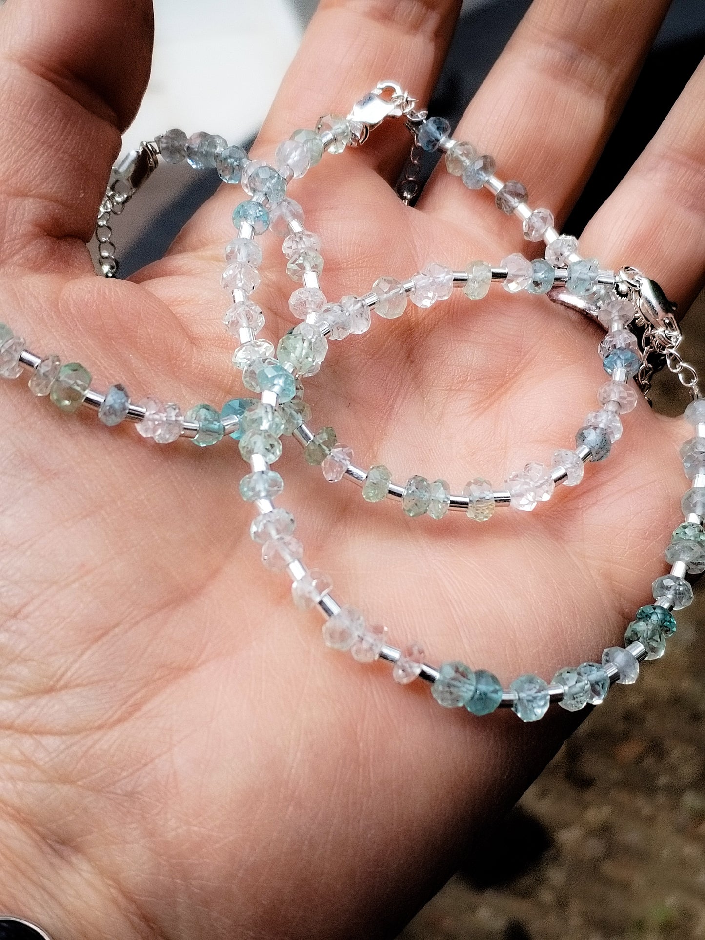 Pulsera de Aguamarina y Plata de Ley
