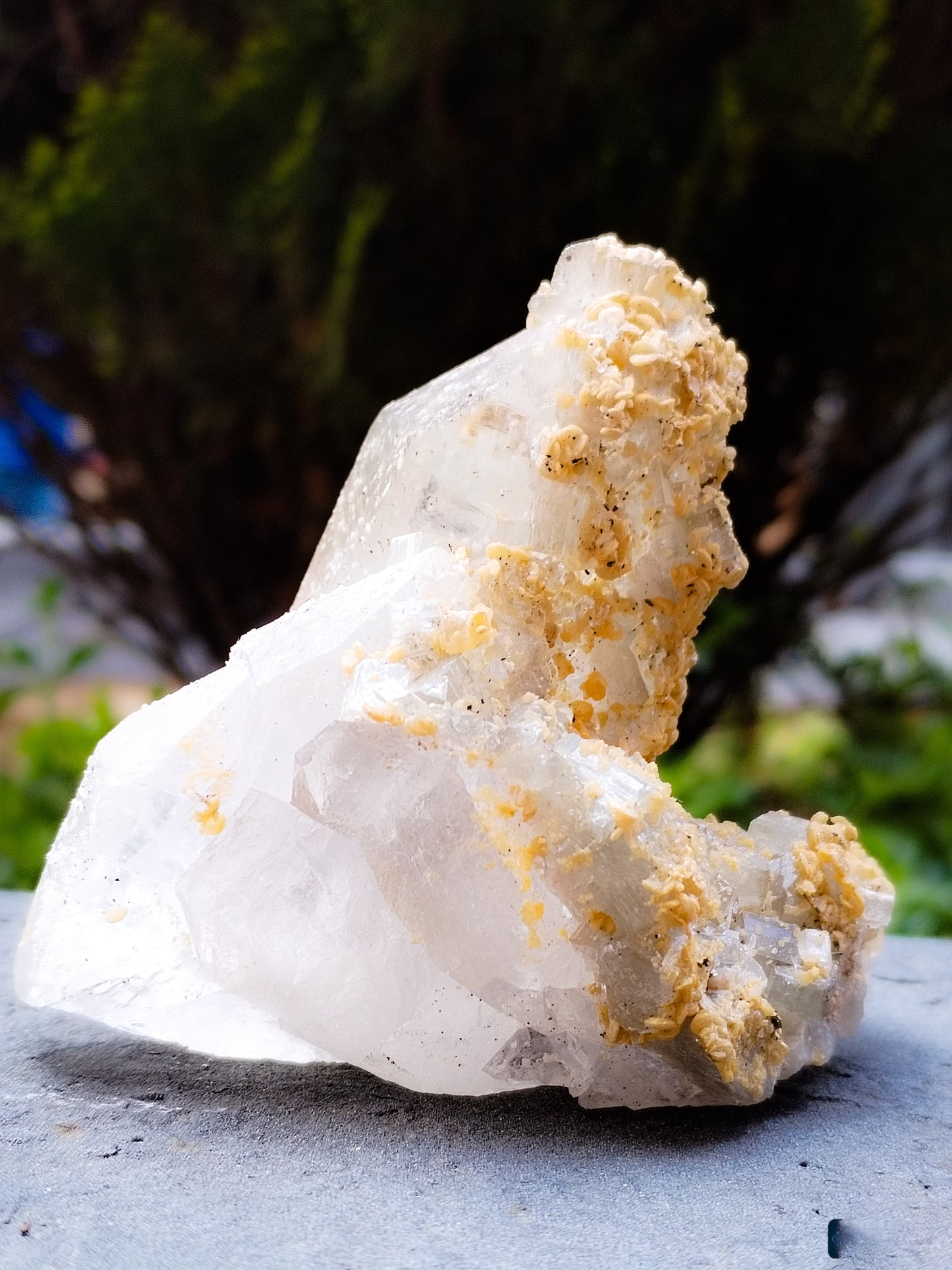 Pieza de colección de Panasqueira, cuarzo siderita y Fluroapatito