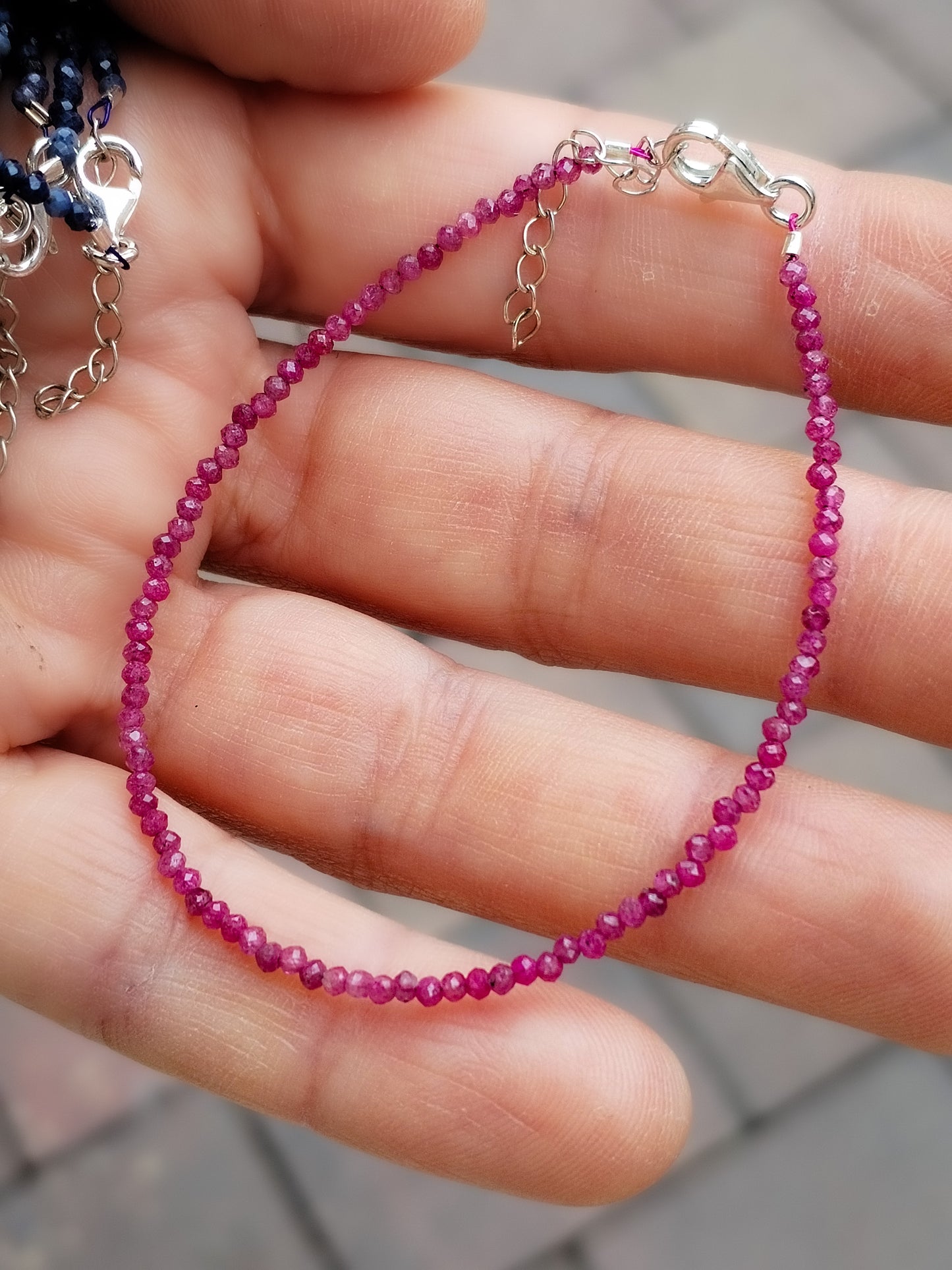 Pulsera de Rubí con cierre de plata de ley