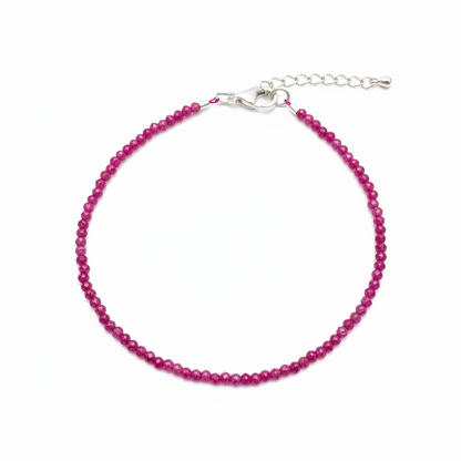 Pulsera de Rubí con cierre de plata de ley