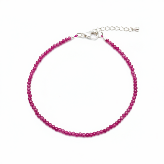 Pulsera de Rubí con cierre de plata de ley