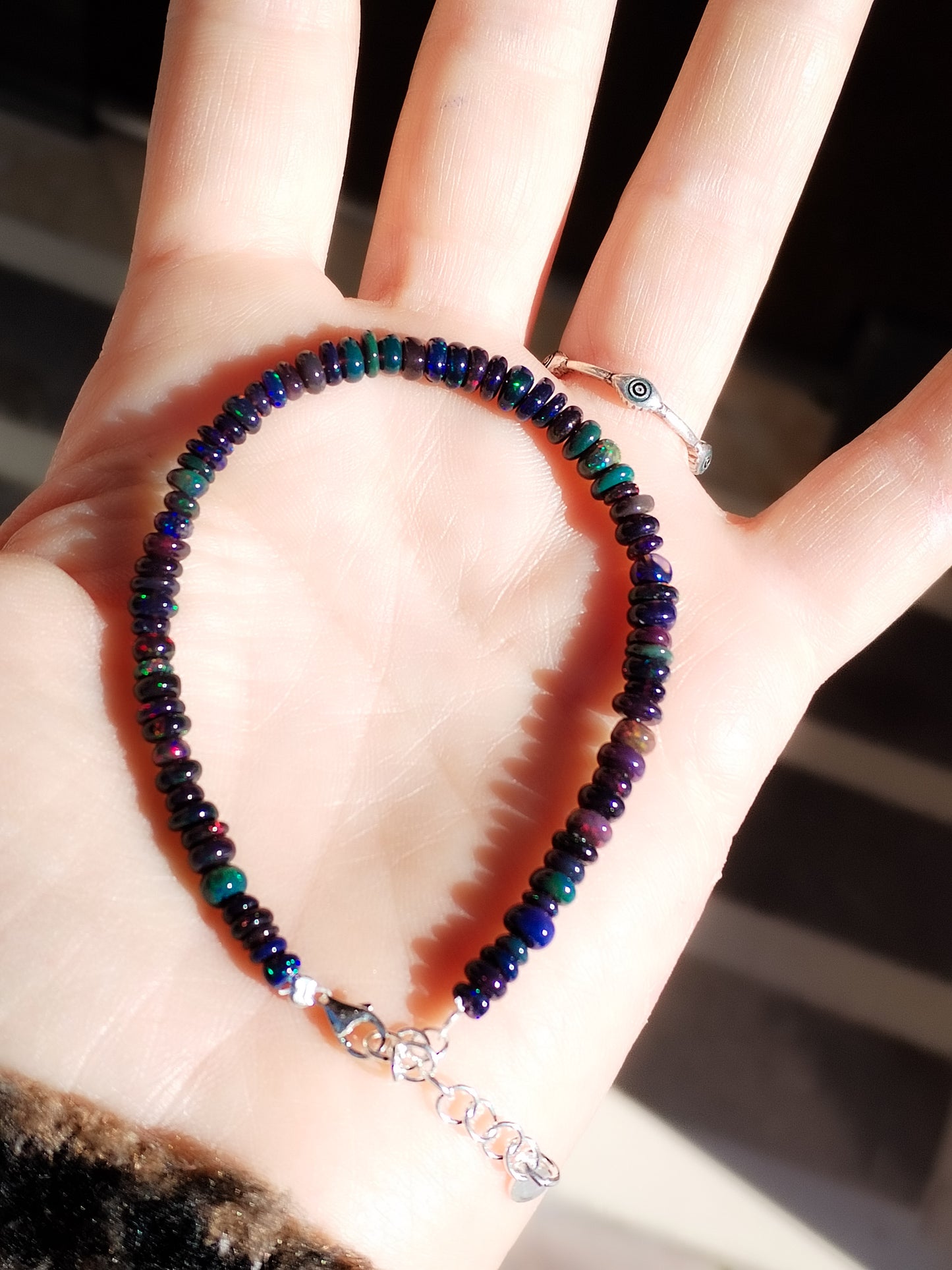 Pulsera de ópalo negro auténtico