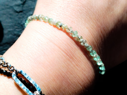 Pulsera de Aguamarina y Diamantes en Bruto