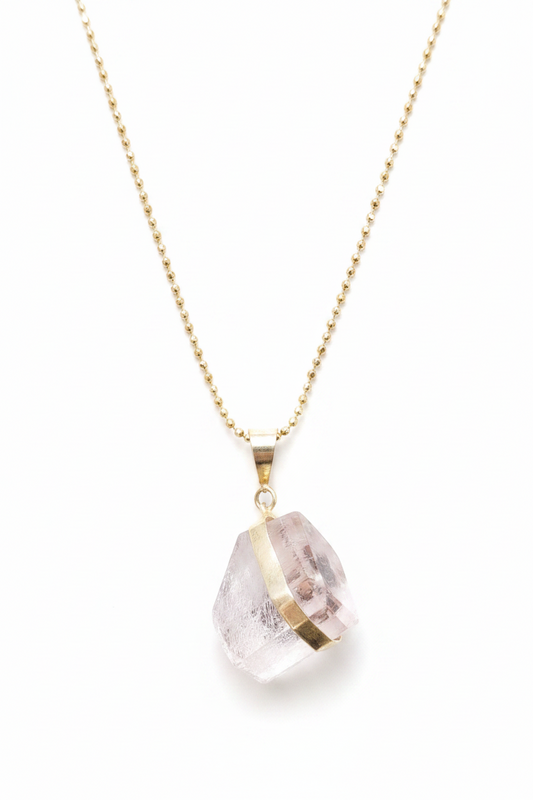 Colgante de Kunzita rosa engarzada en Plata