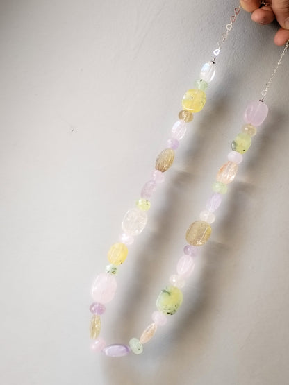 Collar de Minerales y plata de ley único y artesanal