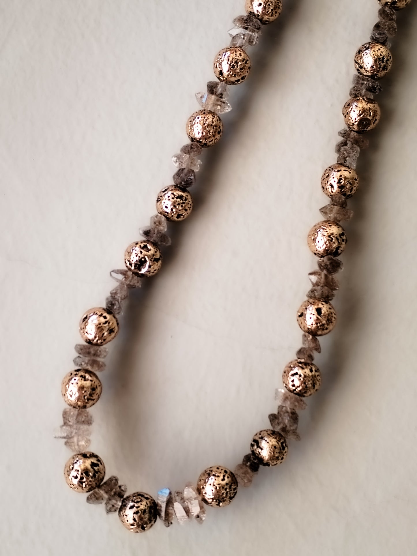 Conjunto de lava y diamante Herkimer