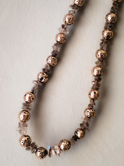 Conjunto de lava y diamante Herkimer