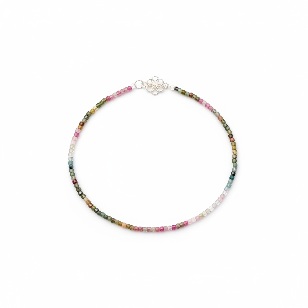 Conjunto collar y pulsera de Turmalina de Colores