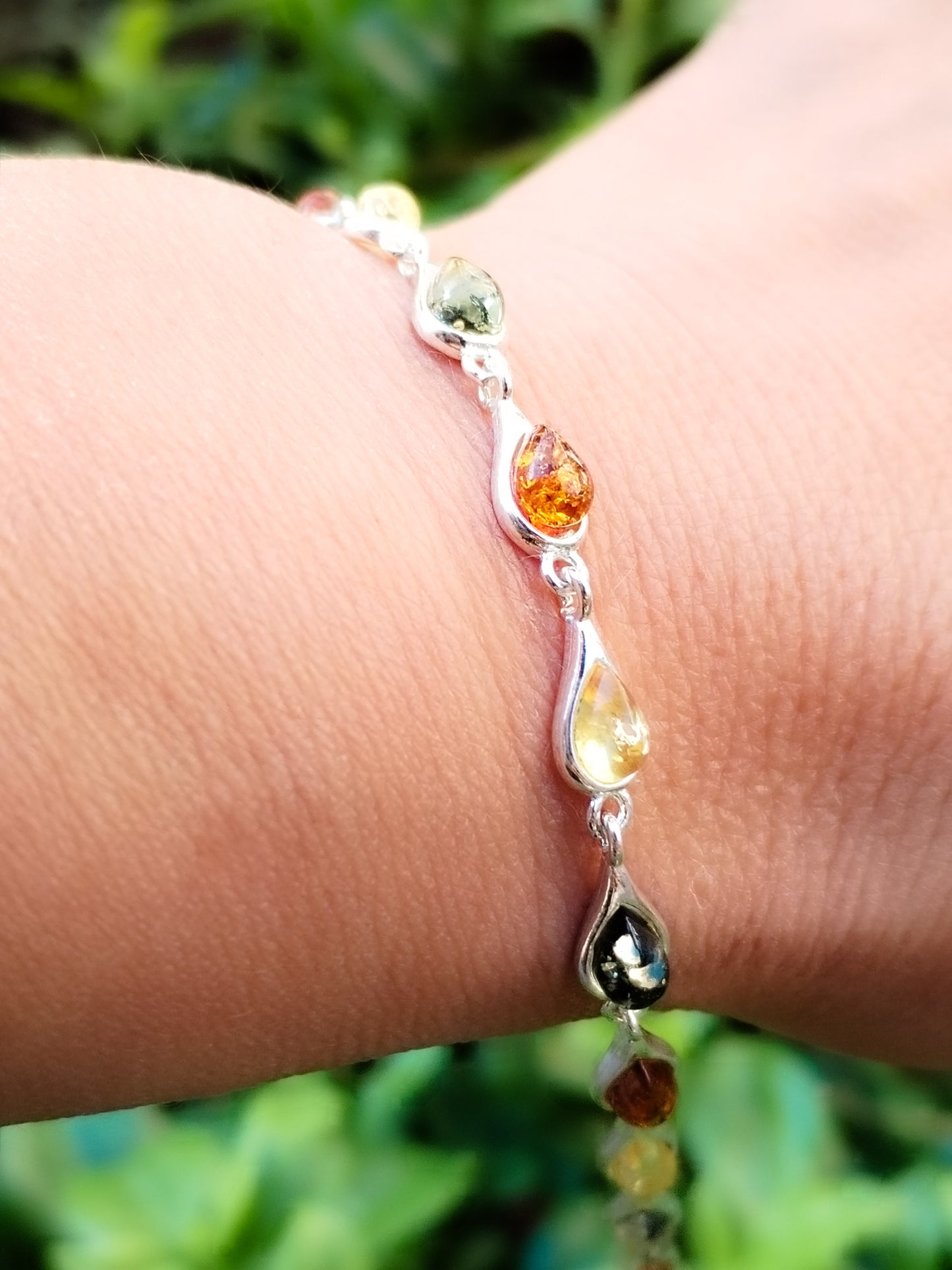 Pulsera de Ámbar auténtico de tres colores