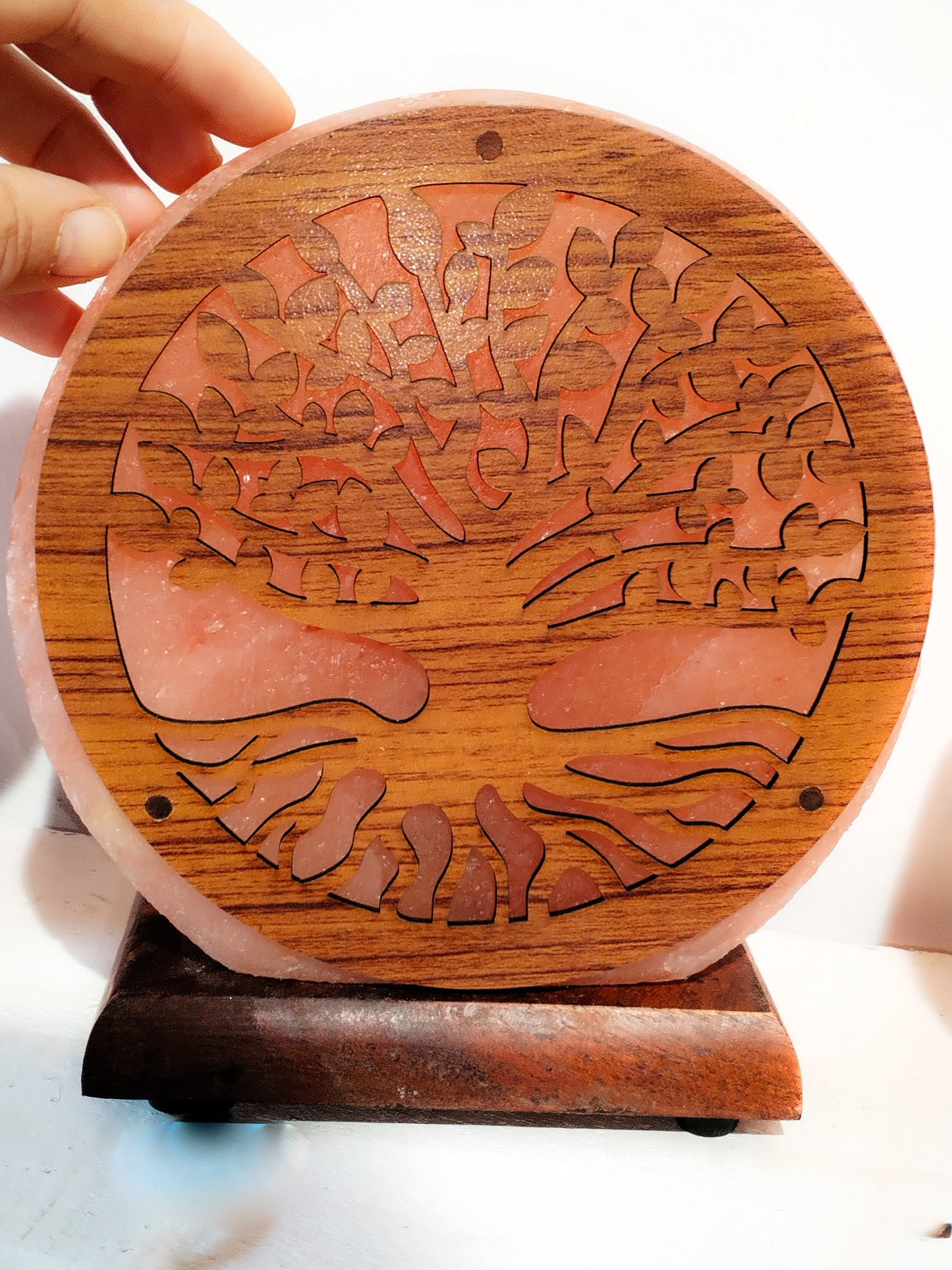 LAMPARA ÁRBOL DE LOTO SOBREMESA SAL DEL HIMALAYA 16X7X18 3,5 KG,