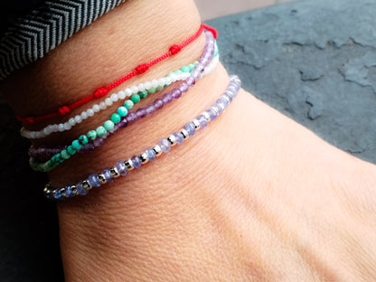 Pulsera de Tanzanita y Plata de Ley