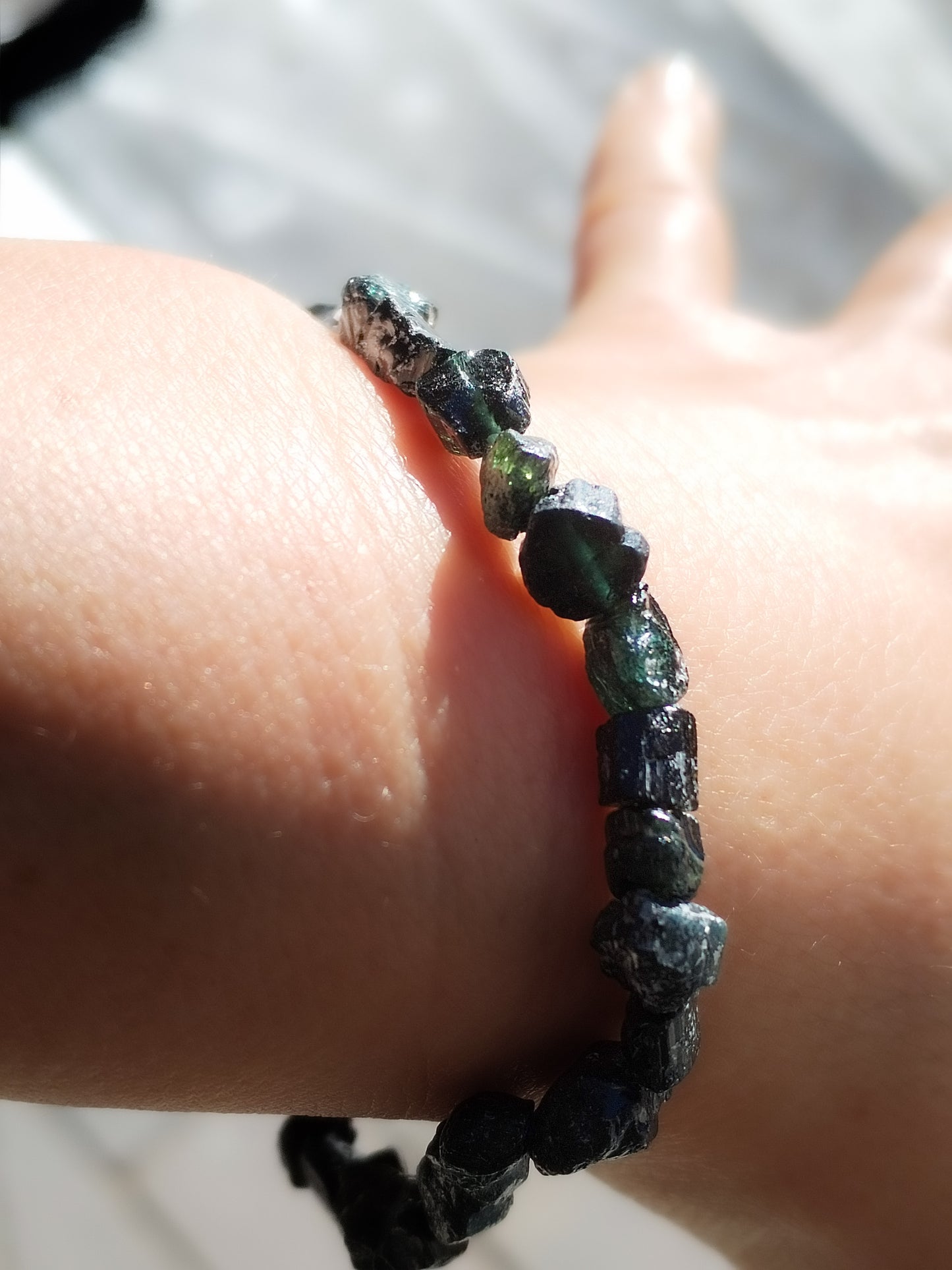Pulsera de turmalina verde natural