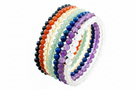 Pulseras Chakras 7 unidades de Minerales de bola 4 mm