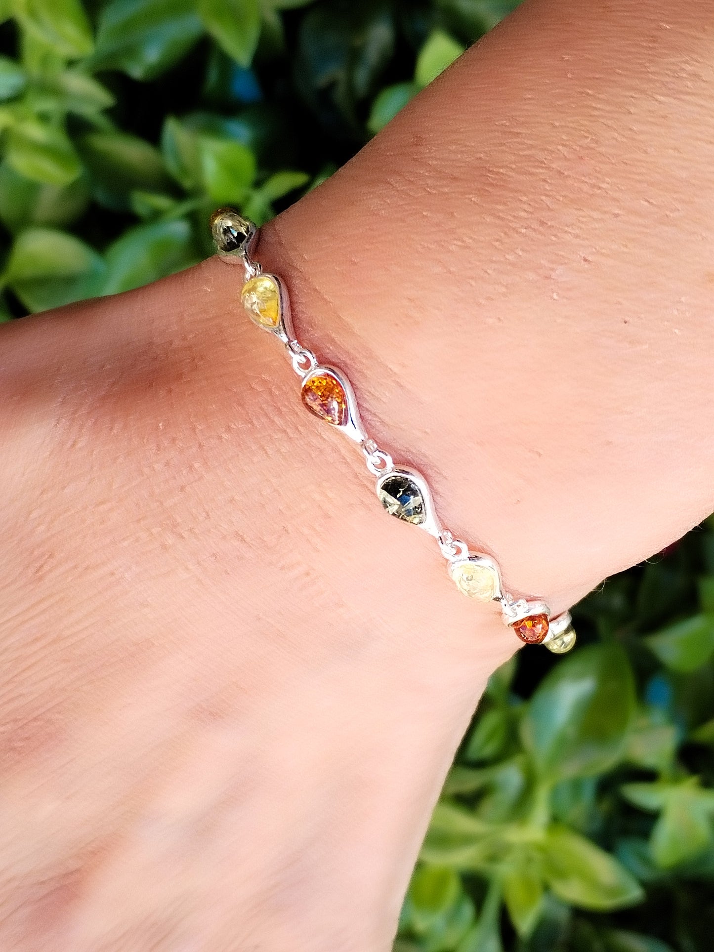 Pulsera de Ámbar auténtico de tres colores