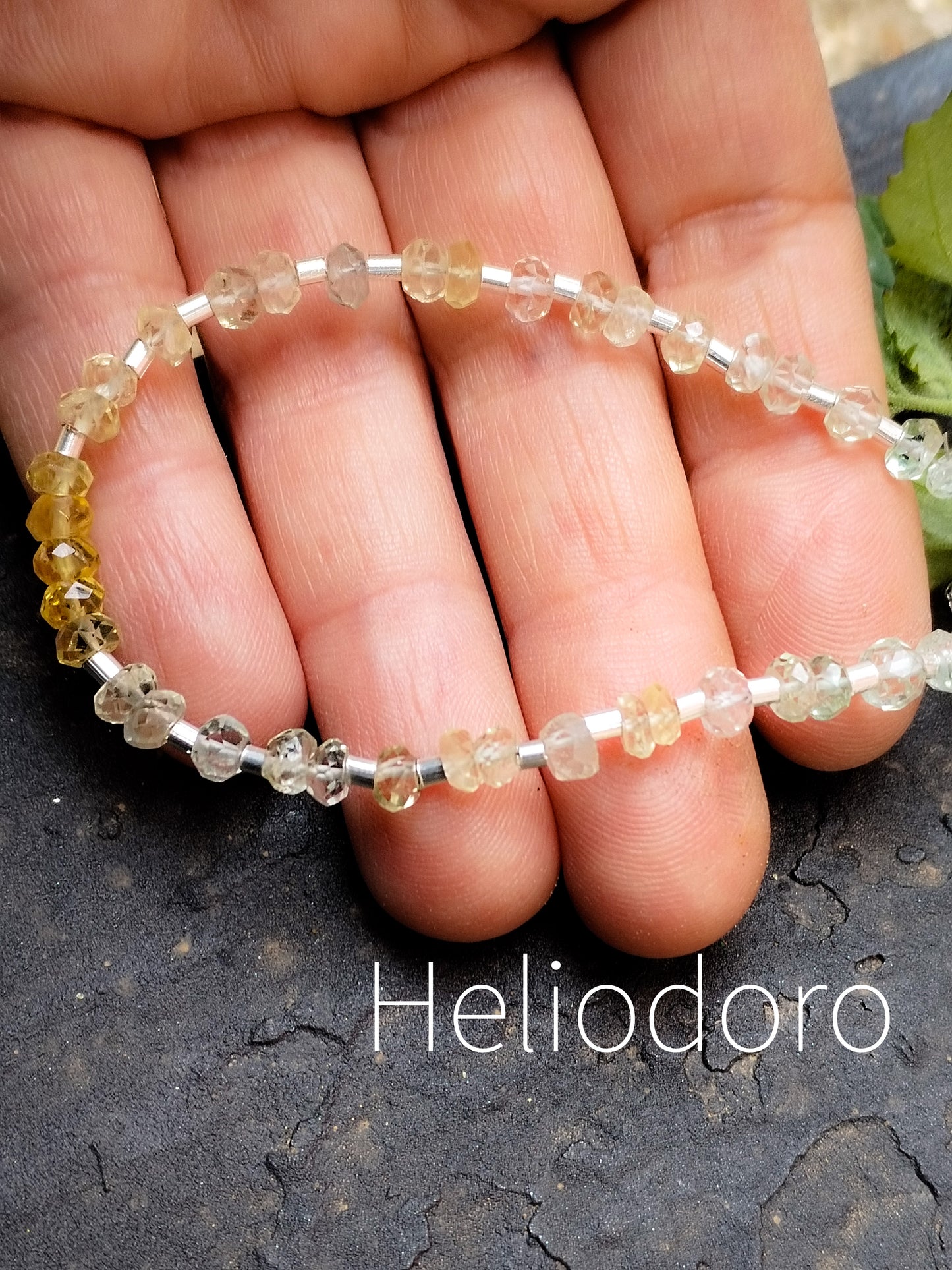 Pulsera de Heliodoro y Plata de Ley