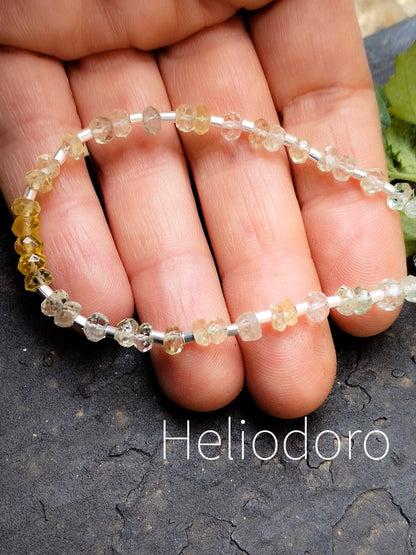 Pulsera de Heliodoro y Plata de Ley