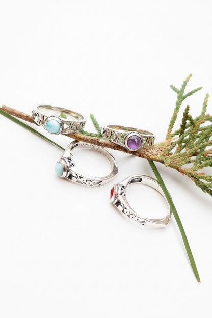Anillos de Minerales y plata de ley modelo 82365
