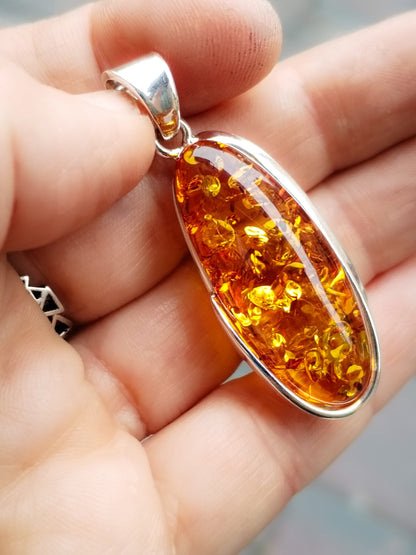 Colgante de Ámbar y Plata de ley