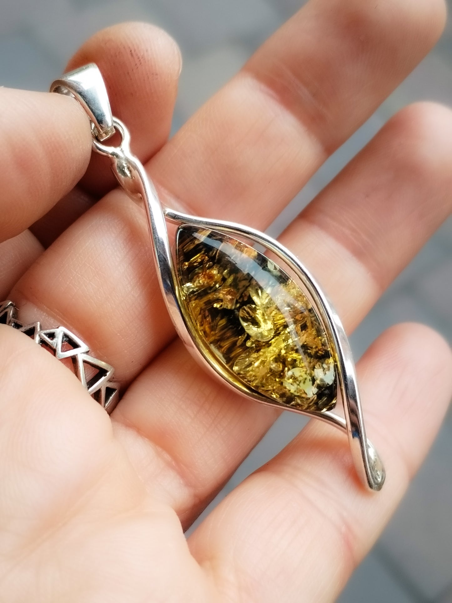 Colgante de Ámbar y Plata de ley