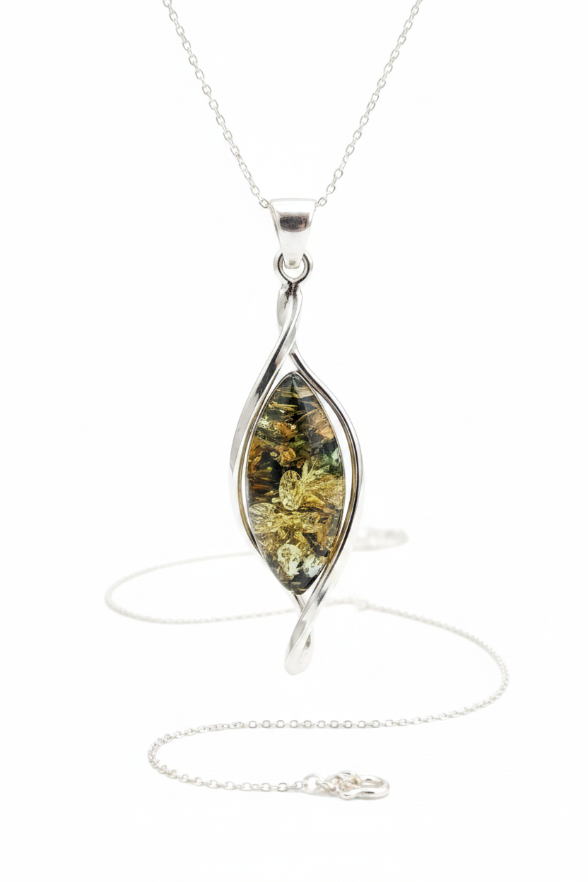 Colgante de Ámbar y Plata de ley
