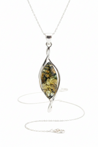 Colgante de Ámbar y Plata de ley