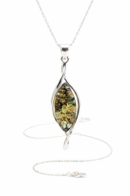Colgante de Ámbar y Plata de ley