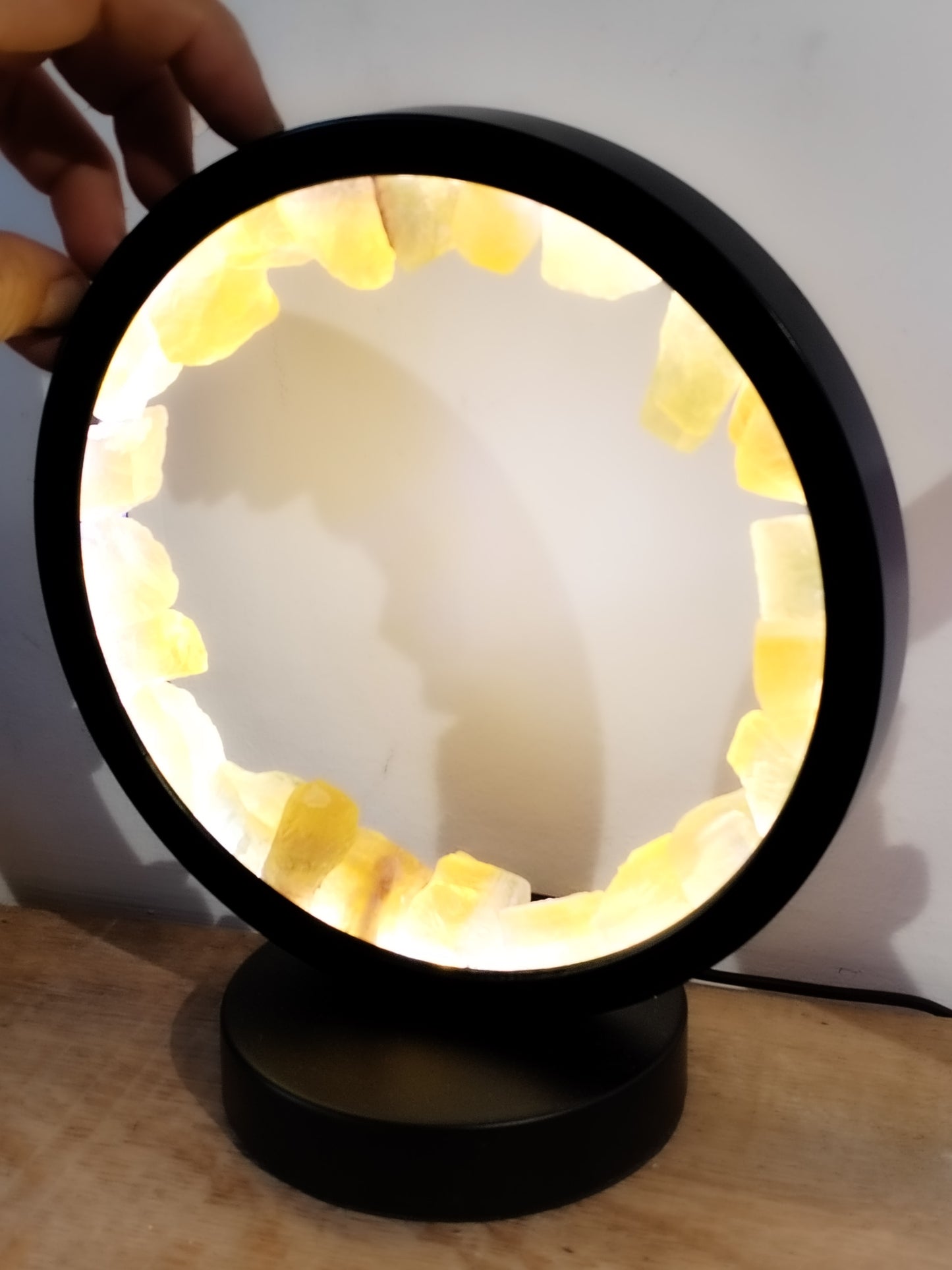 Lámpara de Calcita amarilla led