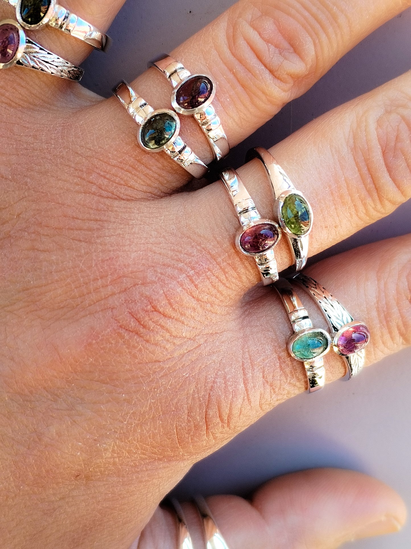 Anillo de Turmalina de Colores