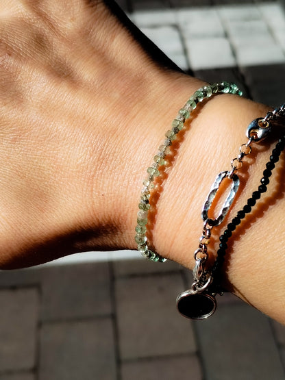 Pulsera de Aguamarina y Diamantes en Bruto