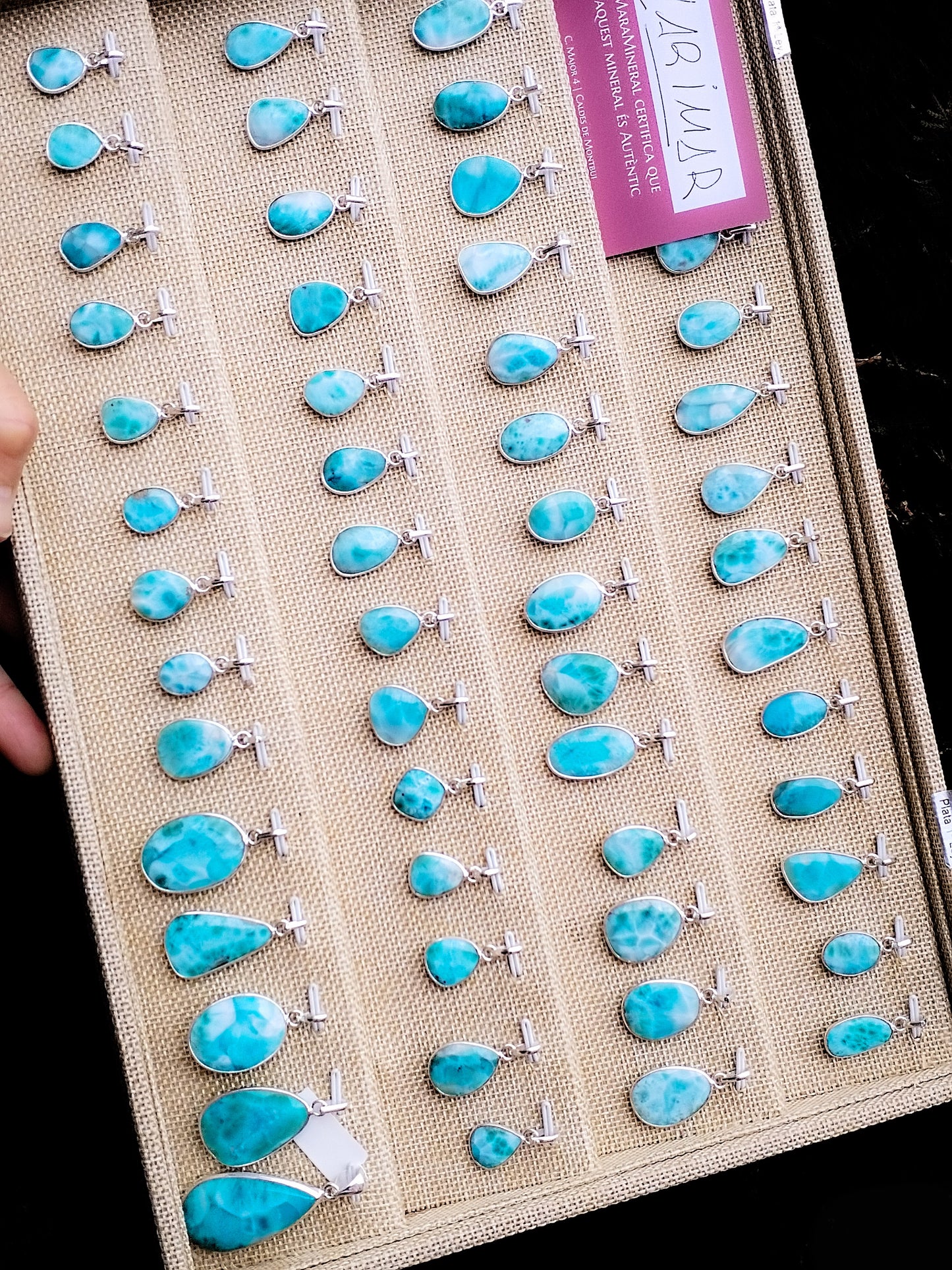 Colgantes de Larimar y plata de ley