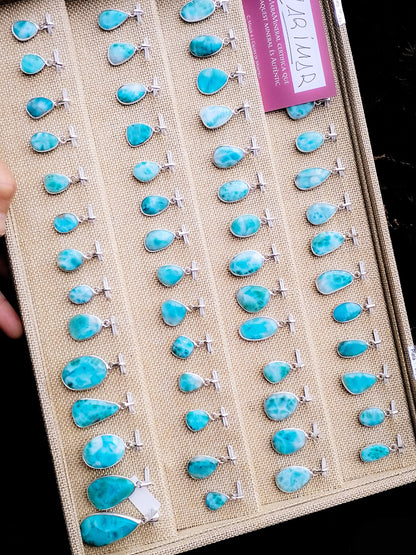 Colgantes de Larimar y plata de ley