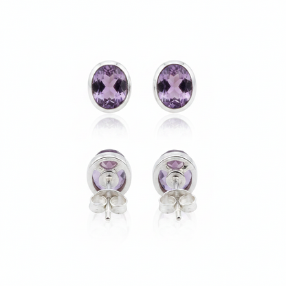 Pendientes de Amatista y Plata de Ley