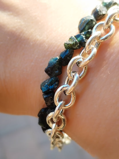 Pulsera de turmalina verde natural