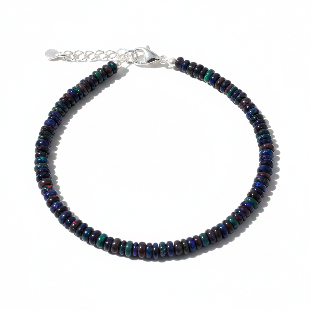 Pulsera de ópalo negro auténtico