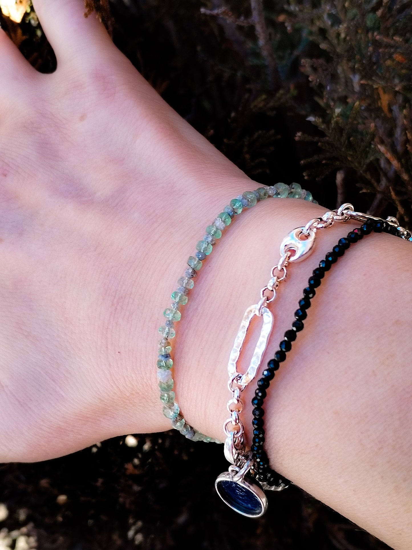 Pulsera de Aguamarina y Diamantes en Bruto