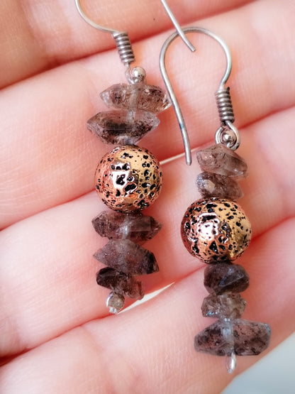 Conjunto de lava y diamante Herkimer
