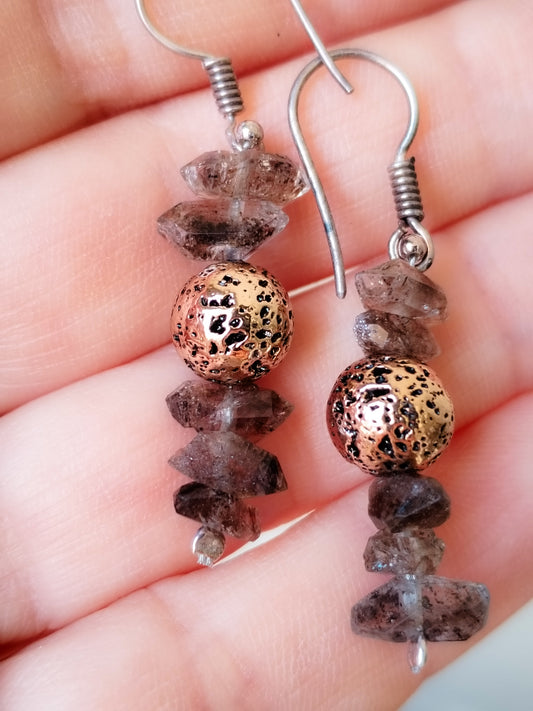 Conjunto de lava y diamante Herkimer