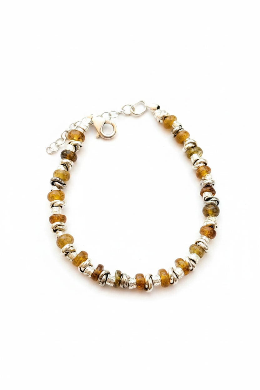 Pulsera de Plata de ley y Turmalina Amarilla